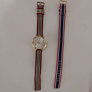Brooks Brothers "346" Gold Tone Nylon Strap Date 24hr Dial Men's Watch